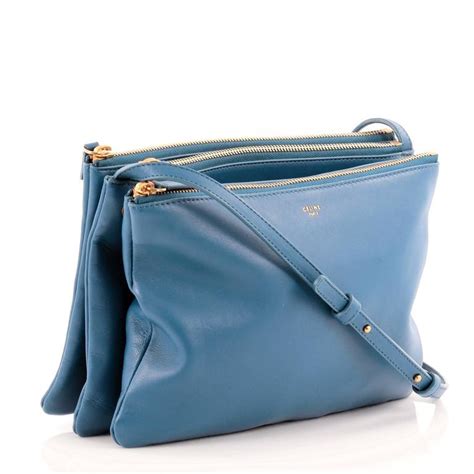 celine trio large blue|Celine Leather Trio Large .